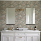 Veer Decor Embroidered Ginkgo Sage Wallpaper