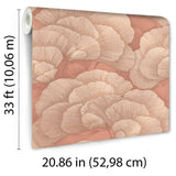 Veer Decor Embroidered Ginkgo Coral Wallpaper