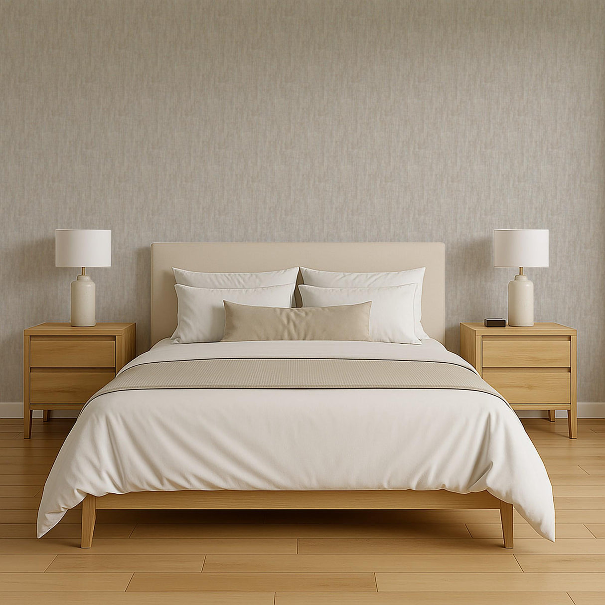 Veer Decor Washed Linen Weave Grey Wallpaper