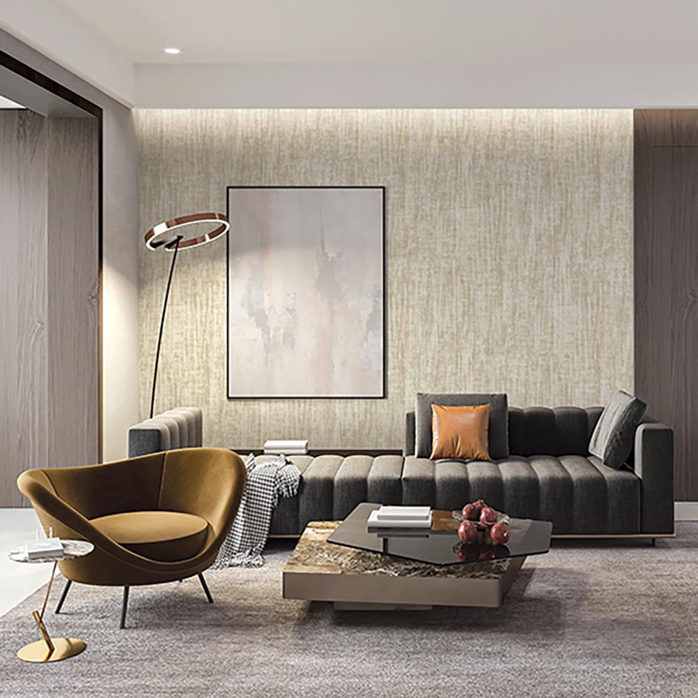 Veer Decor Washed Linen Weave Green Wallpaper
