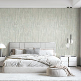 Veer Decor Washed Linen Weave Sage Wallpaper