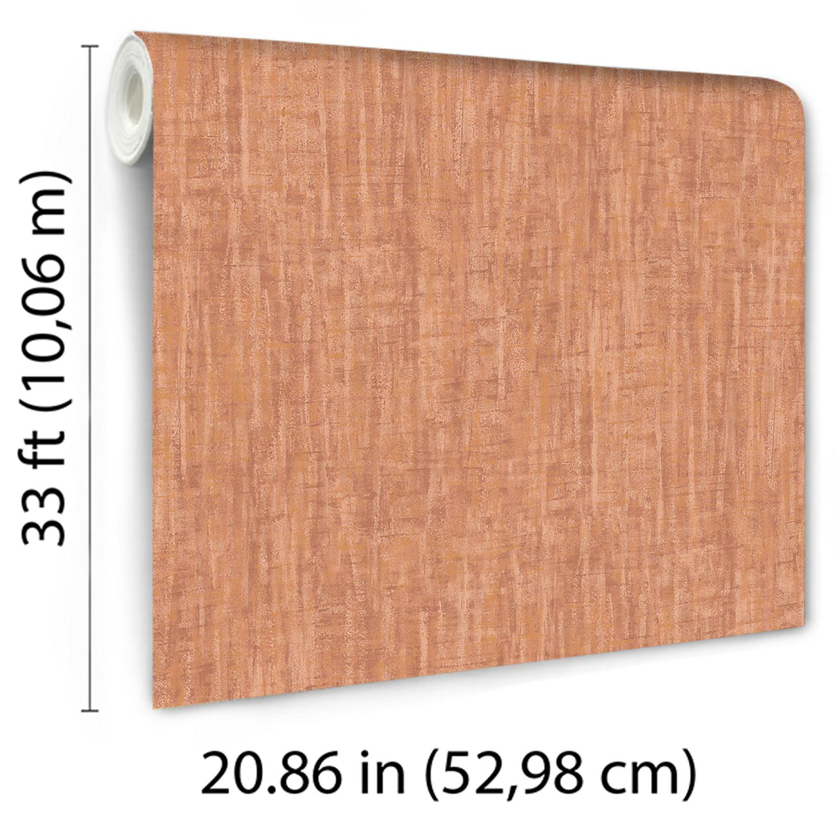 Veer Decor Washed Linen Weave Coral Wallpaper