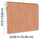 Veer Decor Washed Linen Weave Coral Wallpaper