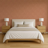 Veer Decor Washed Linen Weave Coral Wallpaper