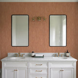 Veer Decor Washed Linen Weave Coral Wallpaper