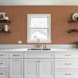 Veer Decor Washed Linen Weave Coral Wallpaper