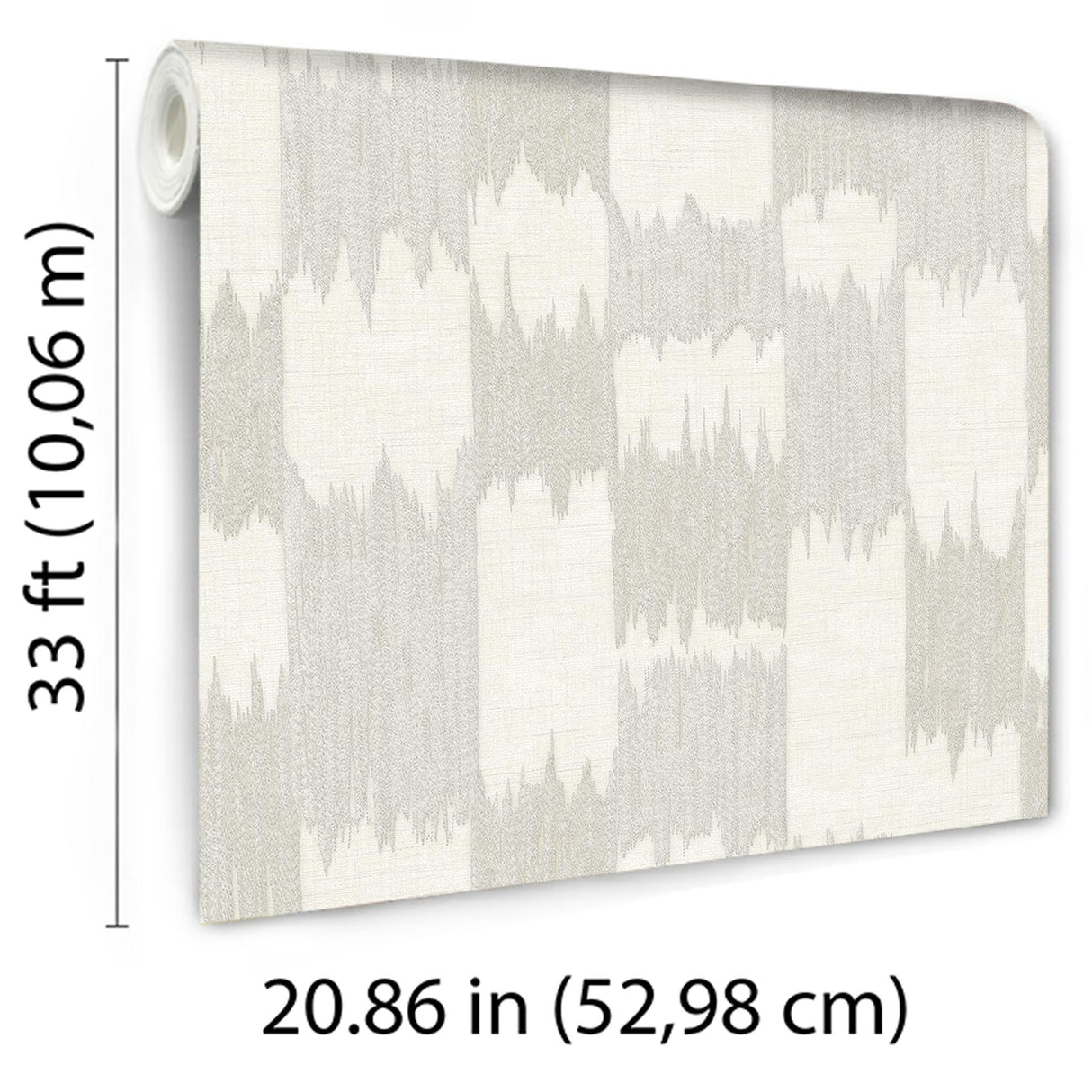 Veer Decor Ikat Echo White Wallpaper