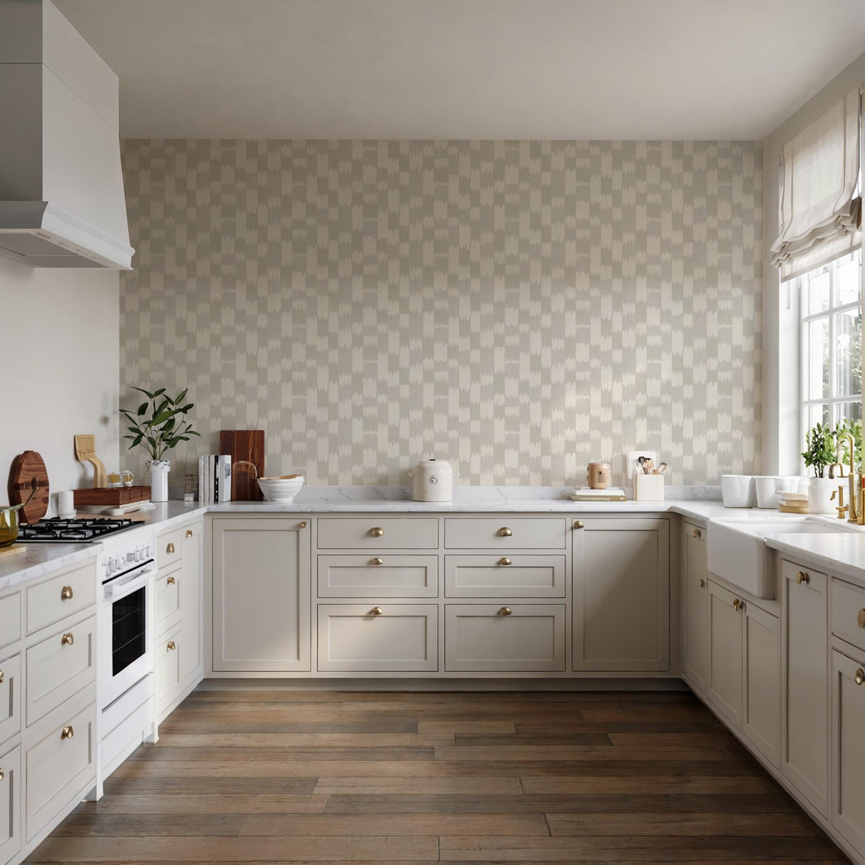 Veer Decor Ikat Echo White Wallpaper