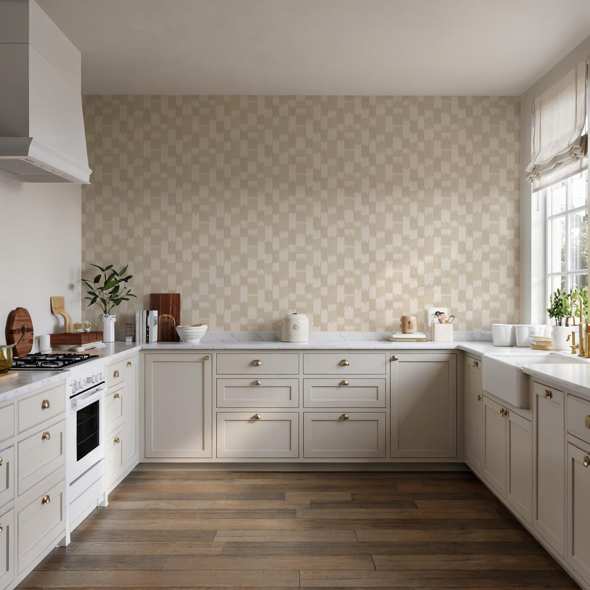 Veer Decor Ikat Echo Beige Wallpaper