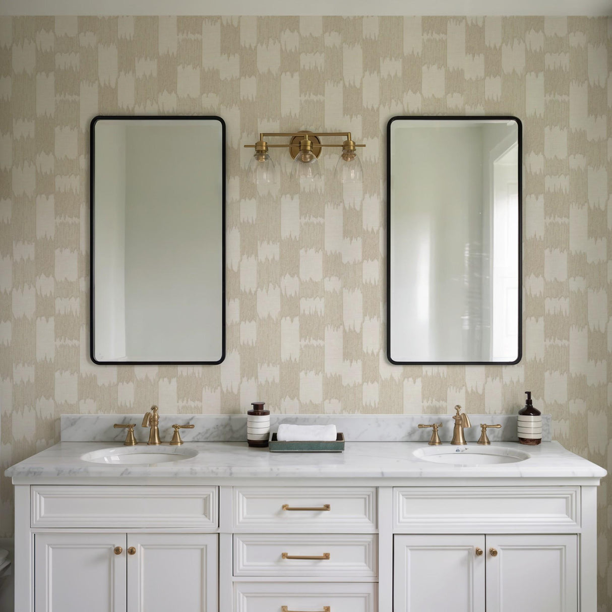 Veer Decor Ikat Echo Beige Wallpaper
