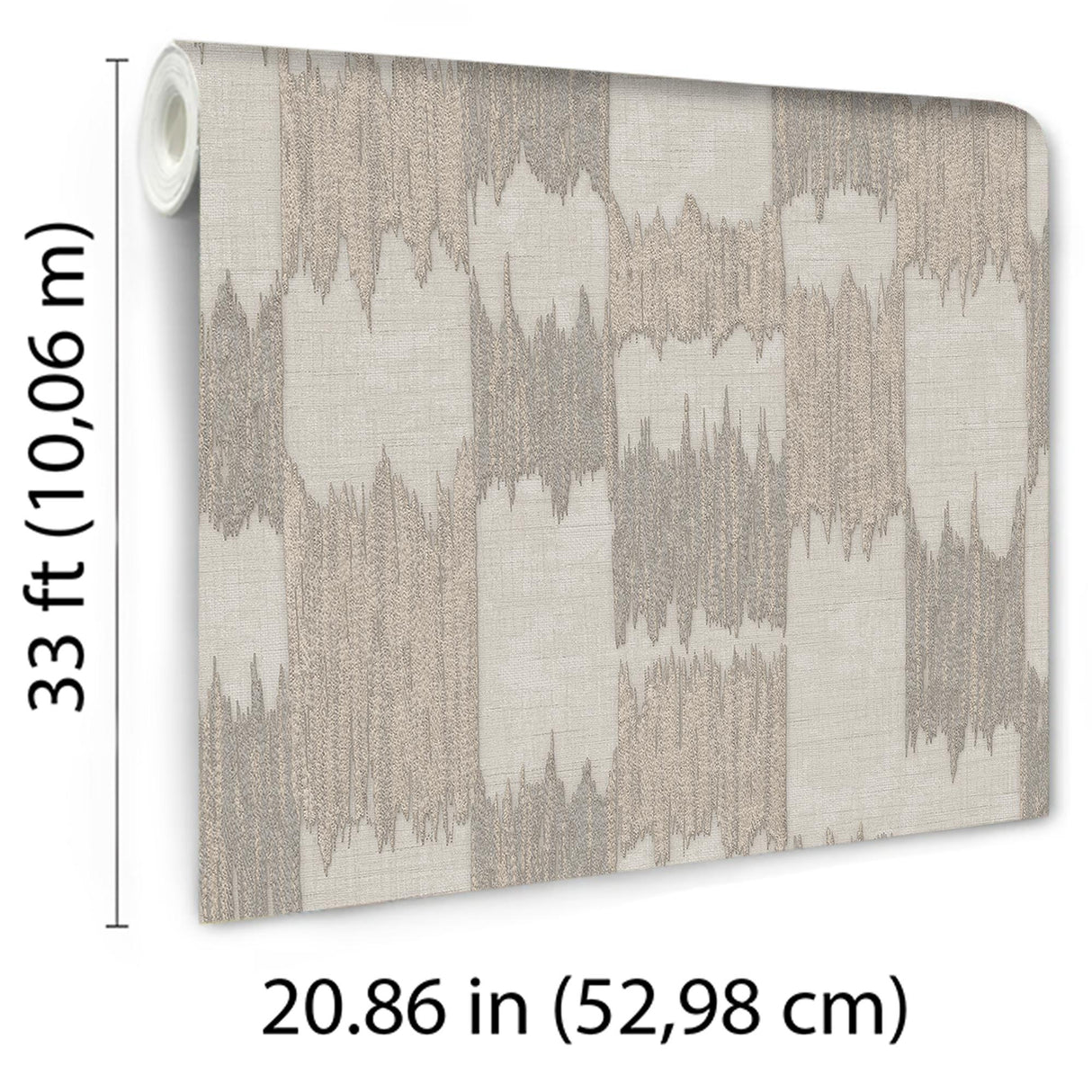 Veer Decor Ikat Echo Taupe Wallpaper