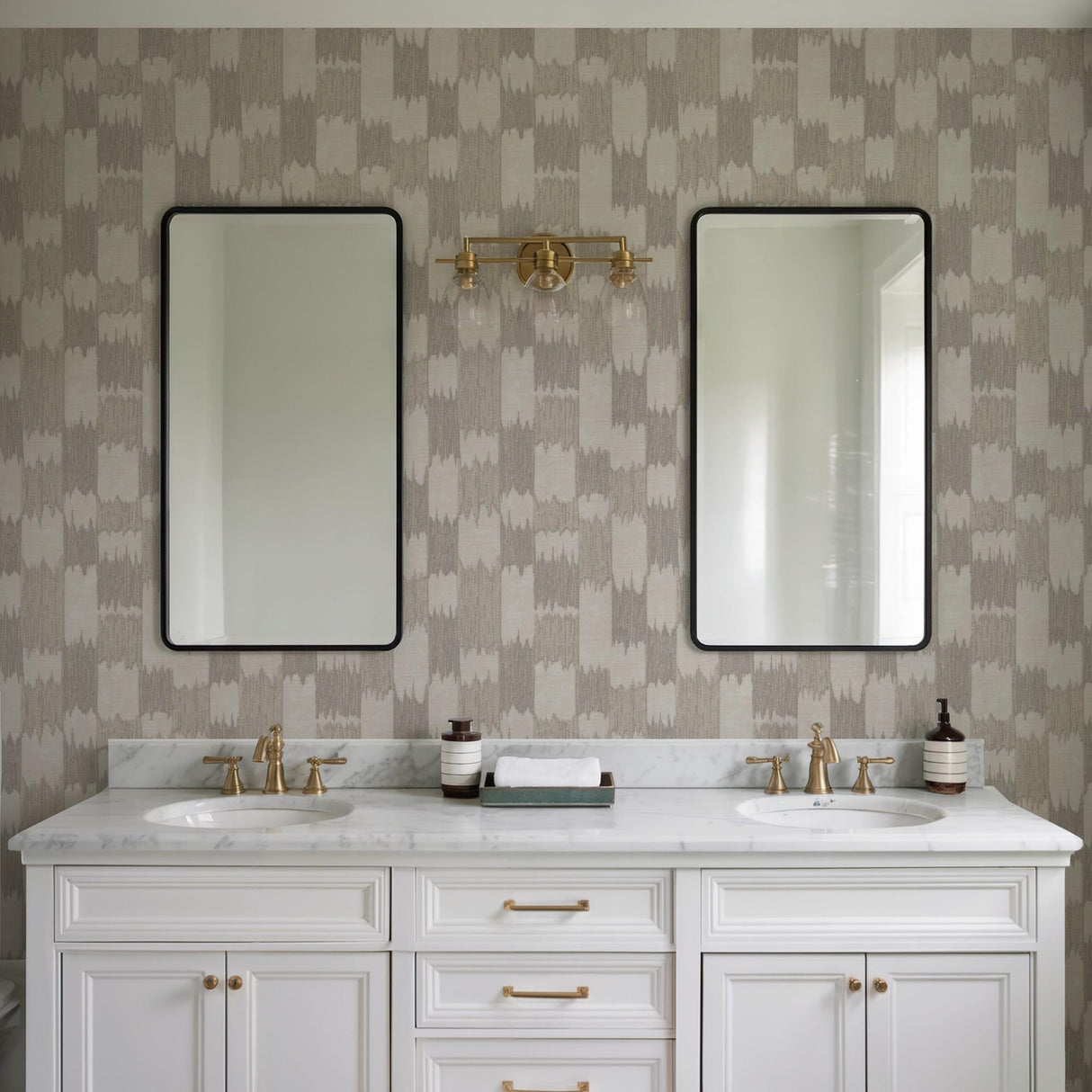 Veer Decor Ikat Echo Taupe Wallpaper