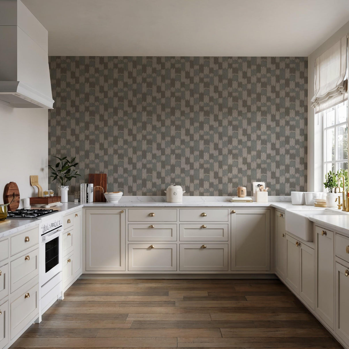 Veer Decor Ikat Echo Grey Wallpaper