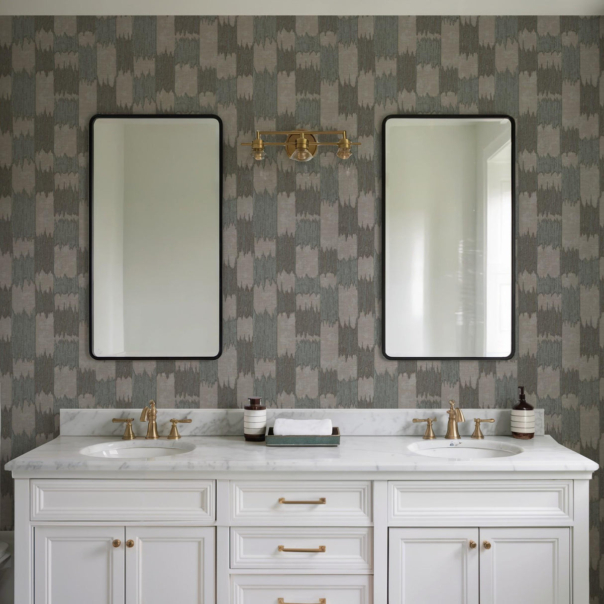 Veer Decor Ikat Echo Grey Wallpaper