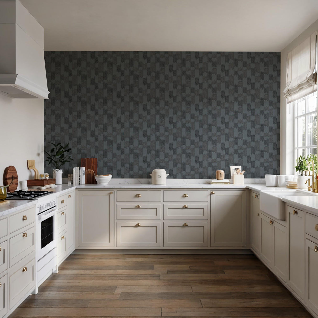 Veer Decor Ikat Echo Black Wallpaper