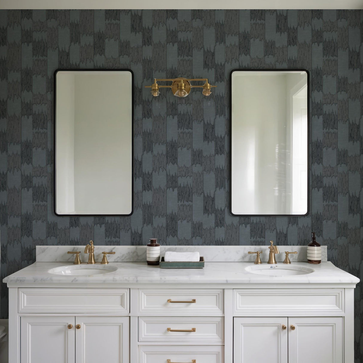 Veer Decor Ikat Echo Black Wallpaper