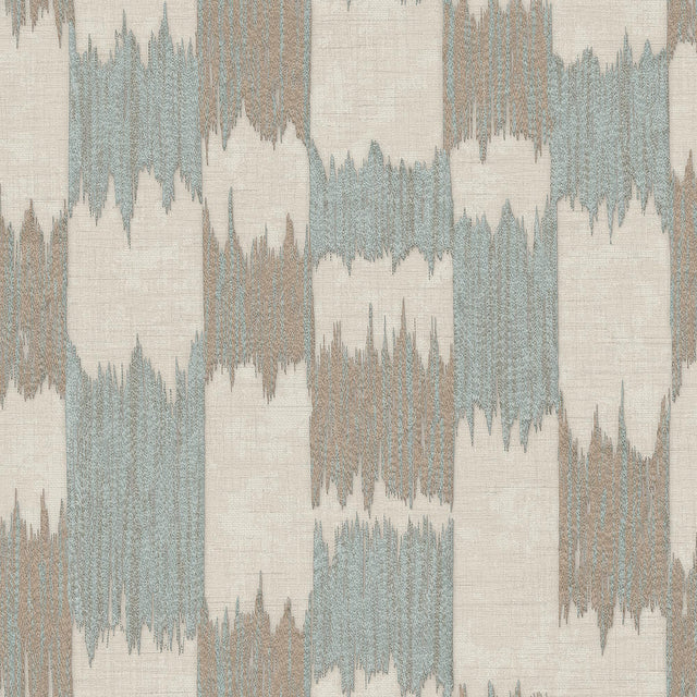 Veer Decor Ikat Echo Blue Wallpaper