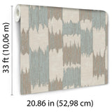 Veer Decor Ikat Echo Blue Wallpaper