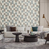 Veer Decor Ikat Echo Blue Wallpaper