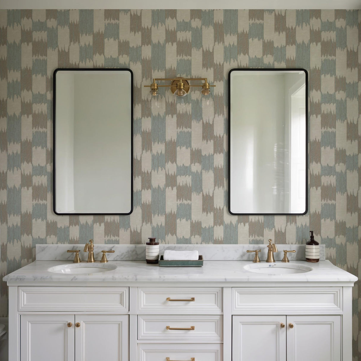 Veer Decor Ikat Echo Blue Wallpaper
