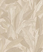 Veer Decor Embroidered Tropical Foliage Beige Wallpaper