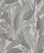Veer Decor Embroidered Tropical Foliage Grey Wallpaper