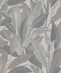 Veer Decor Embroidered Tropical Foliage Grey Wallpaper
