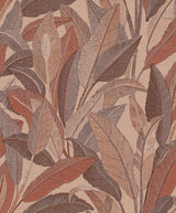 Veer Decor Embroidered Tropical Foliage Red Wallpaper
