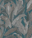 Veer Decor Embroidered Tropical Foliage Blue Wallpaper
