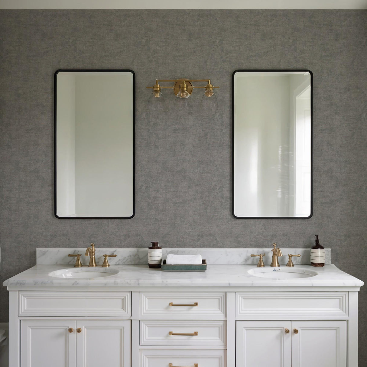 Veer Decor Needle Point Linen Grey Wallpaper