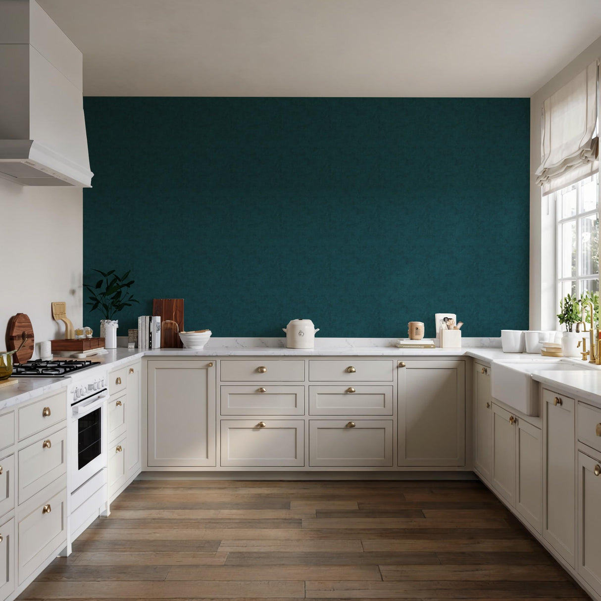 Veer Decor Needle Point Linen Blue Wallpaper