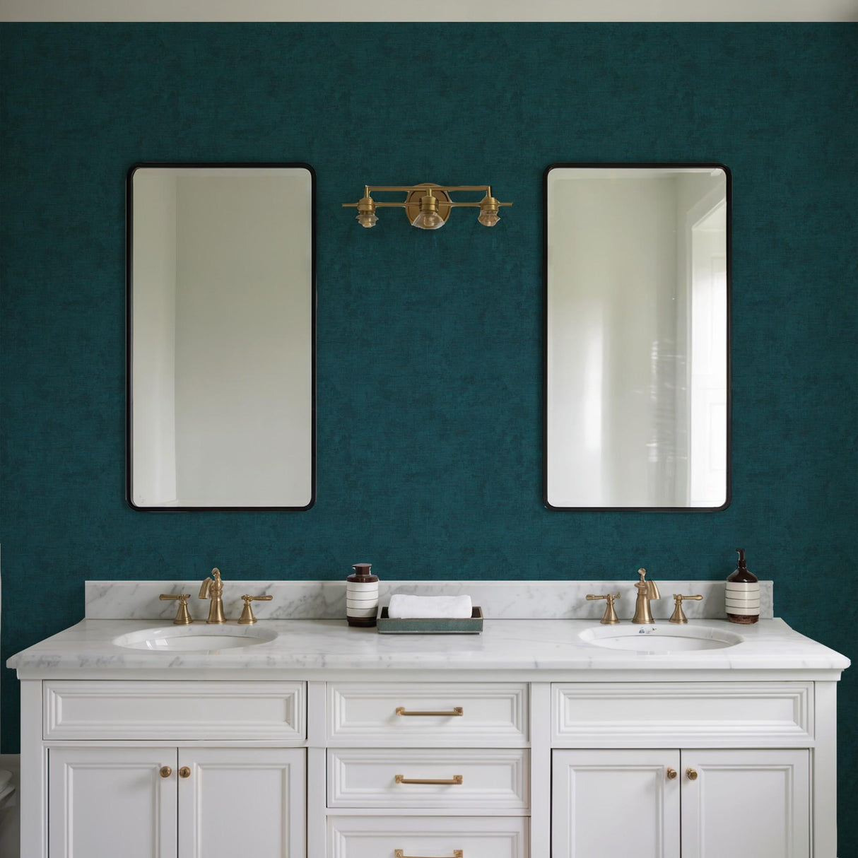 Veer Decor Needle Point Linen Blue Wallpaper
