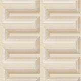 Veer Decor Embroidered Grecian Key Beige Wallpaper