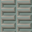 Veer Decor Embroidered Grecian Key Green Wallpaper