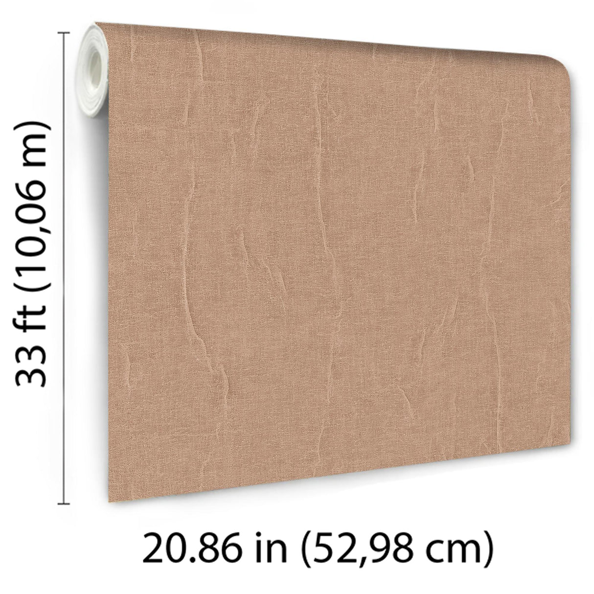Veer Decor Crushed Linen Texture Tan Wallpaper