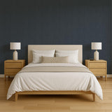 Veer Decor Crushed Linen Texture Blue Wallpaper