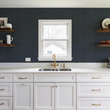 Veer Decor Crushed Linen Texture Blue Wallpaper