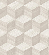 Veer Decor Woodgrain Grid White Wallpaper