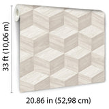 Veer Decor Woodgrain Grid White Wallpaper