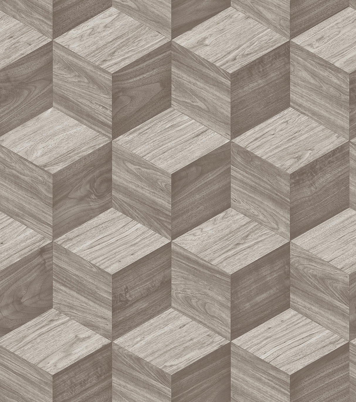 Veer Decor Woodgrain Grid Taupe Wallpaper