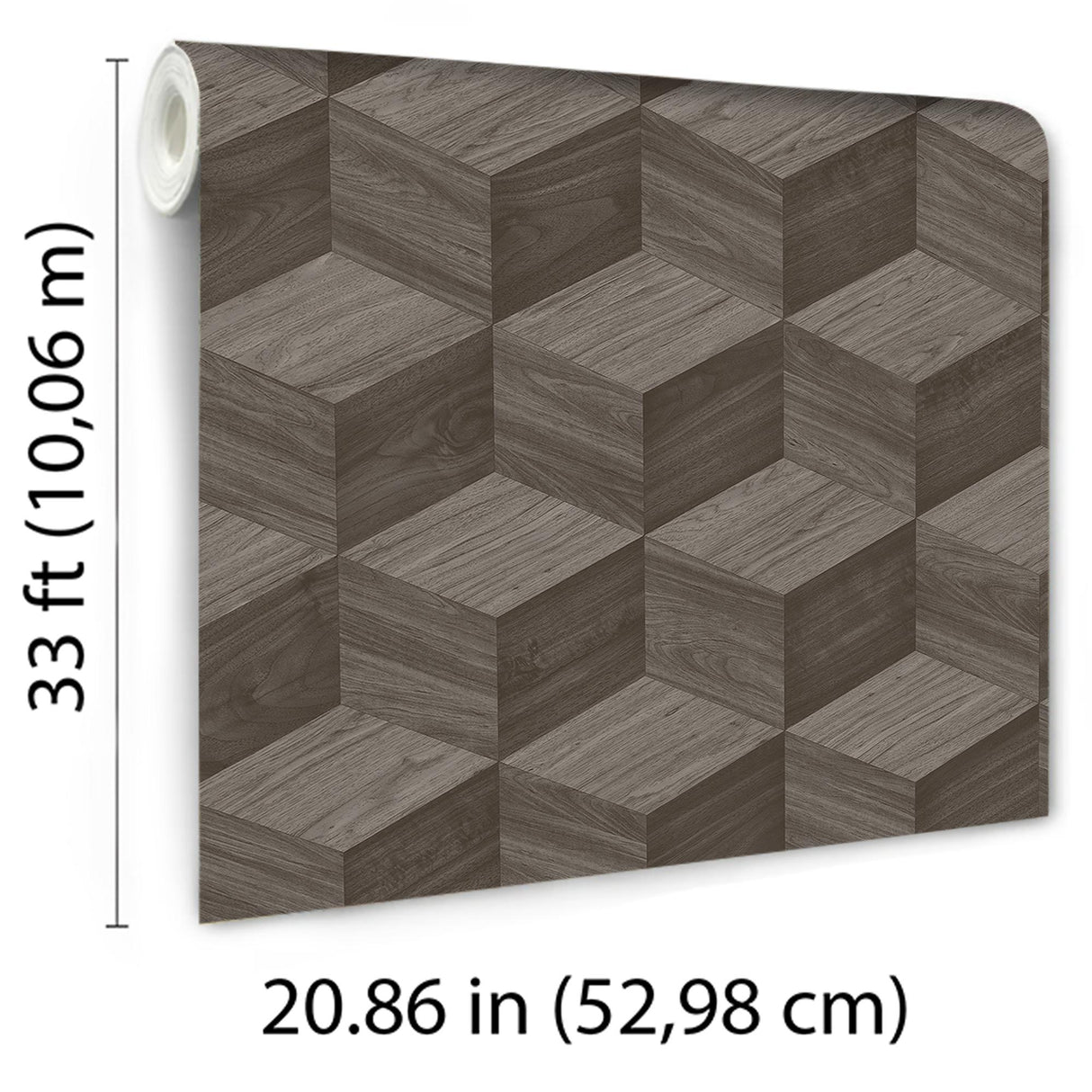 Veer Decor Woodgrain Grid Grey Wallpaper