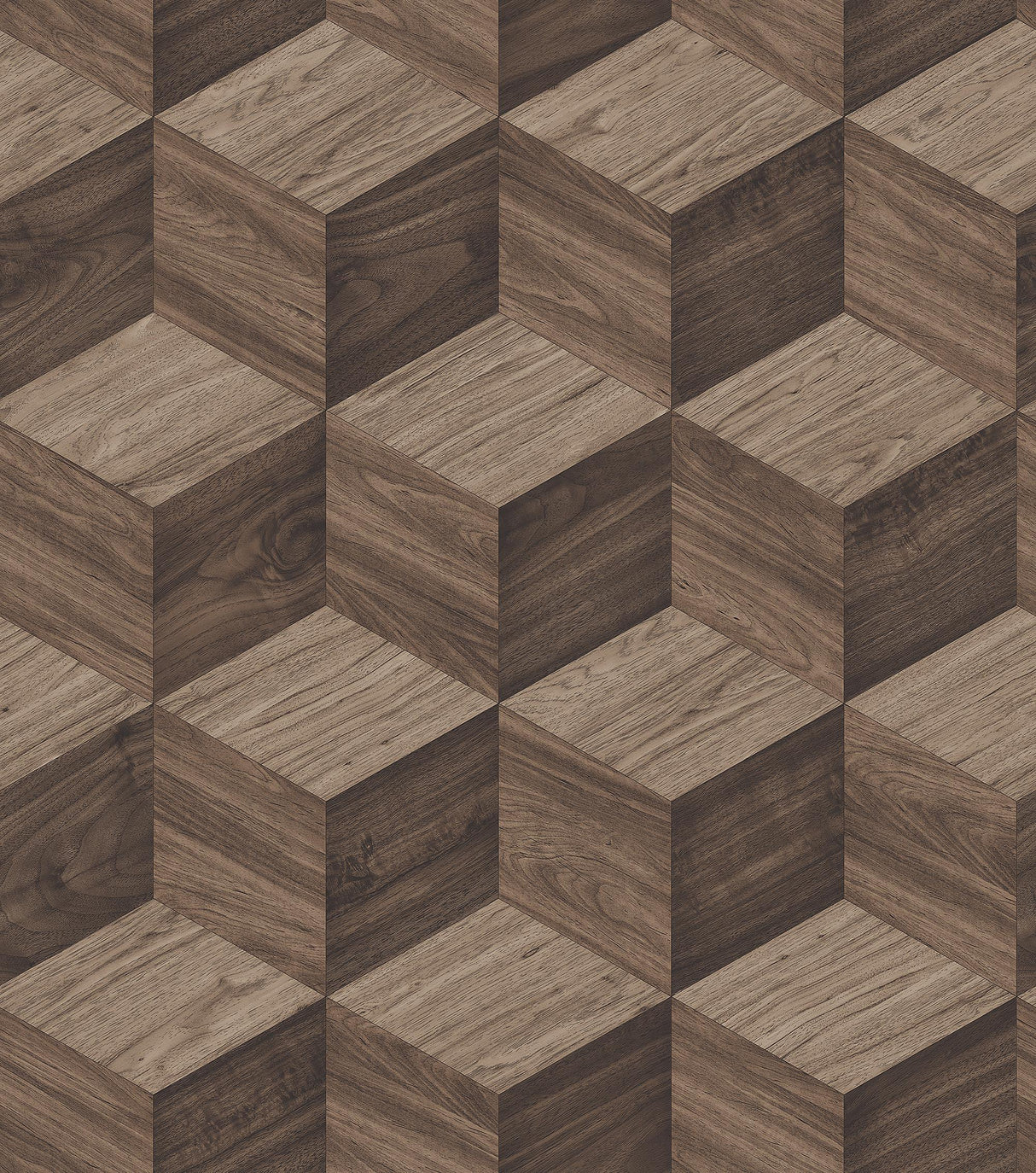 Veer Decor Woodgrain Grid Brown Wallpaper