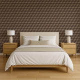 Veer Decor Woodgrain Grid Brown Wallpaper