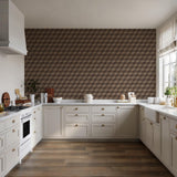 Veer Decor Woodgrain Grid Brown Wallpaper