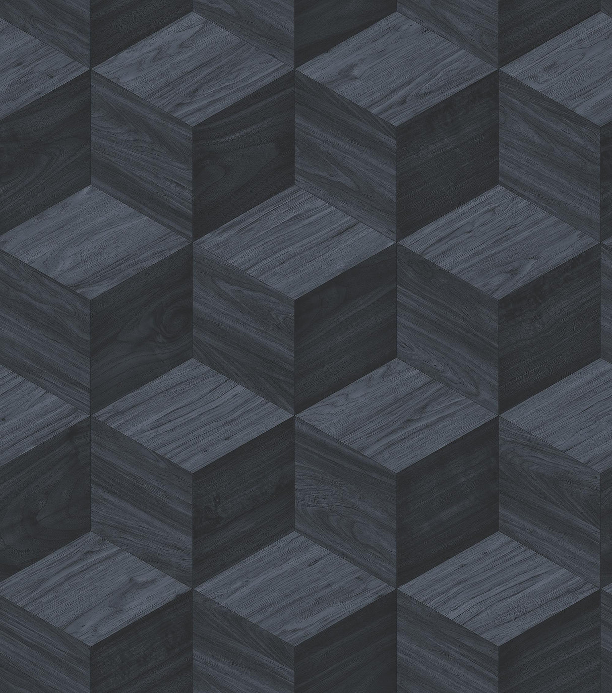 Veer Decor Woodgrain Grid Blue Wallpaper