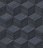 Veer Decor Woodgrain Grid Blue Wallpaper