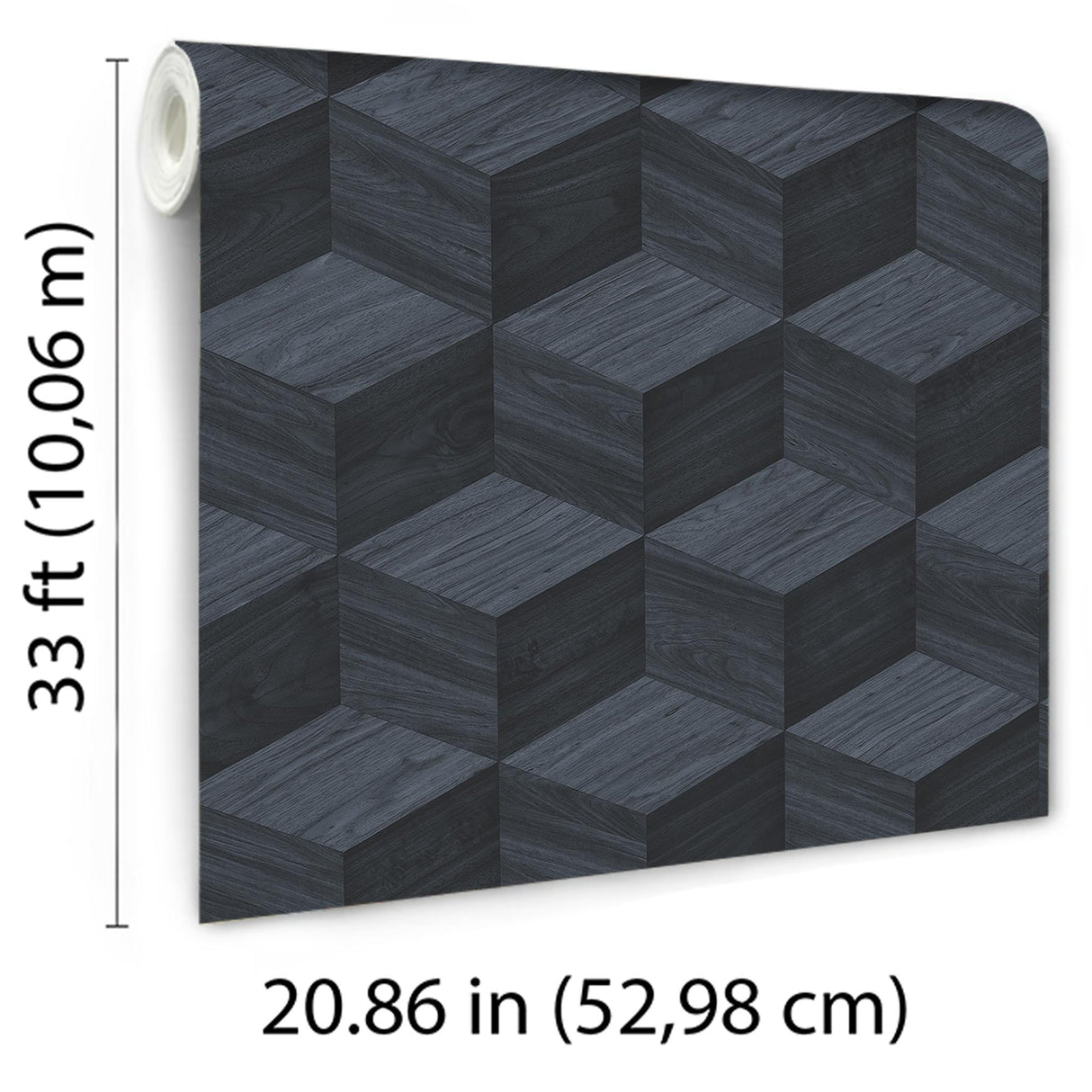Veer Decor Woodgrain Grid Blue Wallpaper