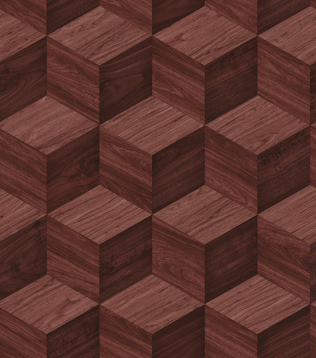 Veer Decor Woodgrain Grid Red Wallpaper
