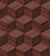 Veer Decor Woodgrain Grid Red Wallpaper