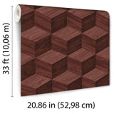 Veer Decor Woodgrain Grid Red Wallpaper